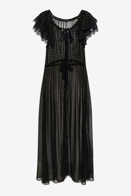 For Love and Lemons - Liz Lurex Dot Robe - Black