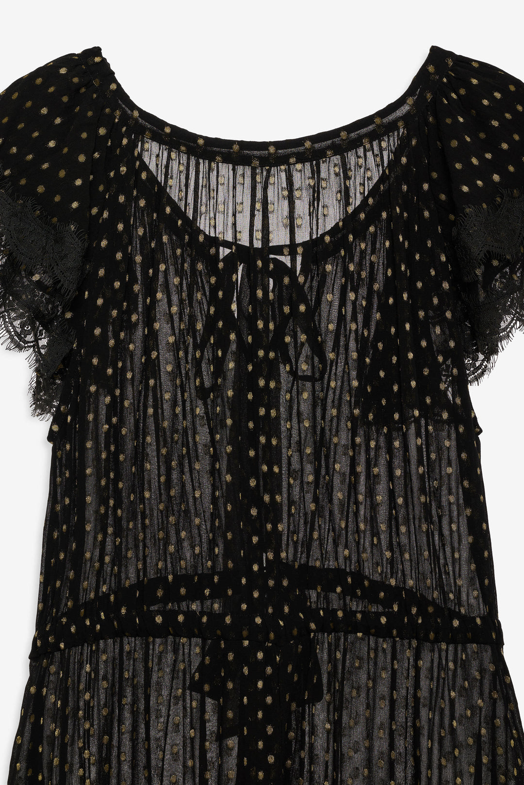 For Love and Lemons - Liz Lurex Dot Robe - Black