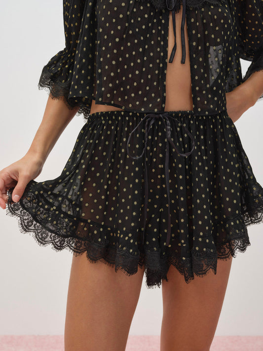 For Love and Lemons - Liz Lurex Dot Short - Black