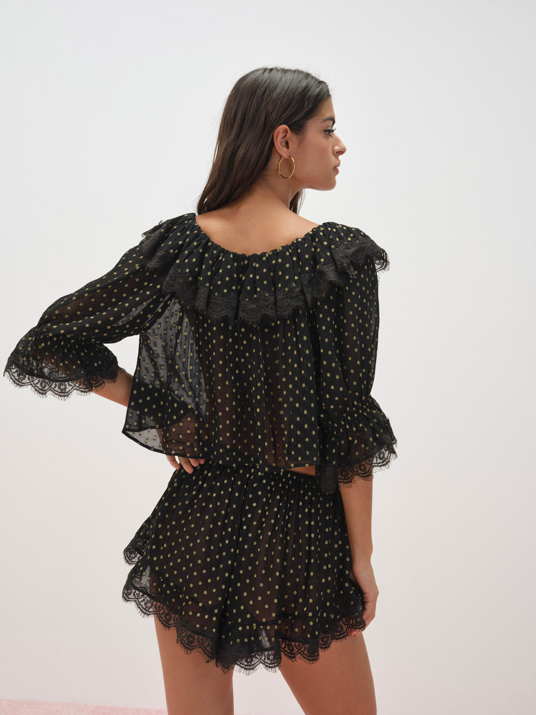 For Love and Lemons - Liz Lurex Dot Top - Black