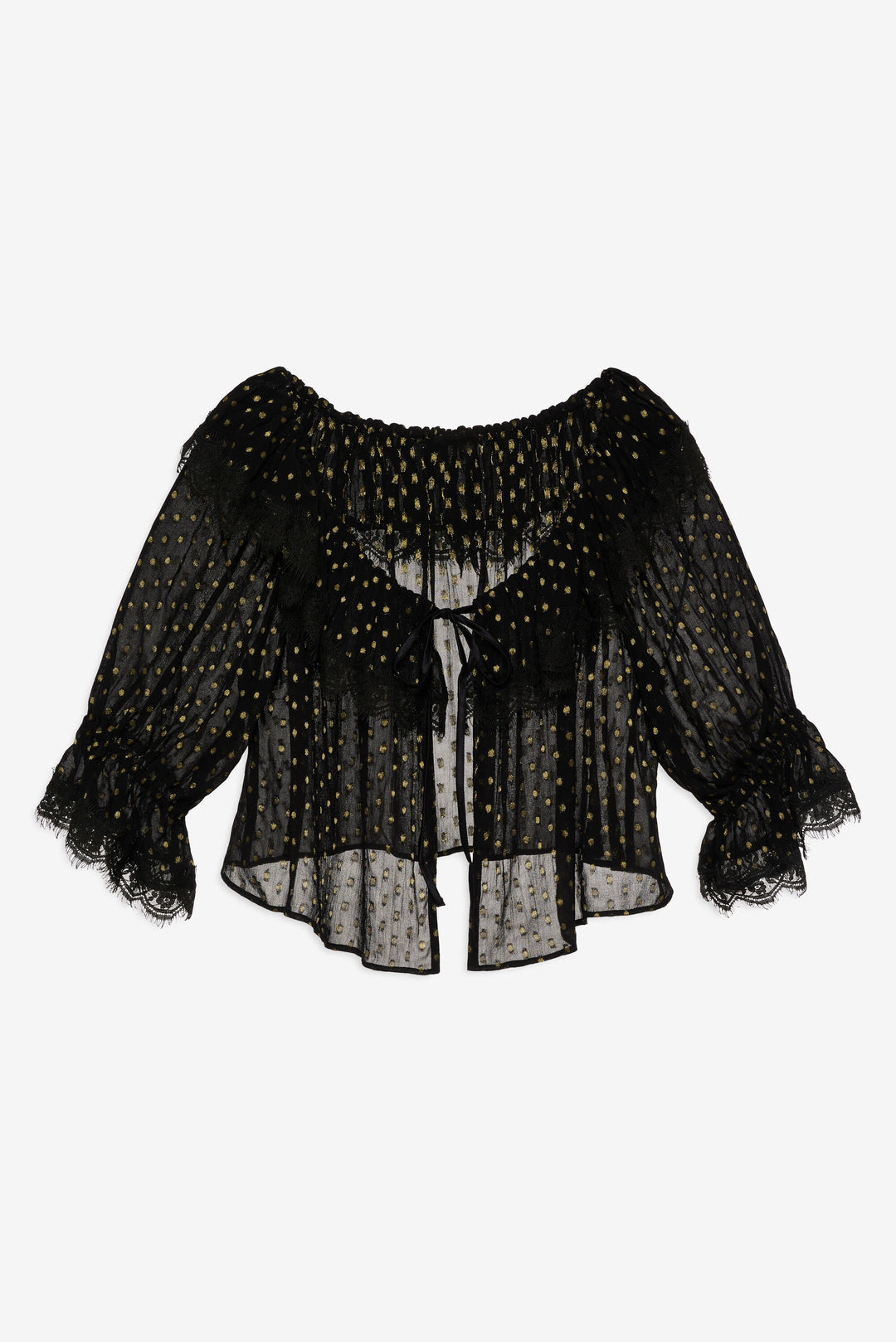 For Love and Lemons - Liz Lurex Dot Top - Black