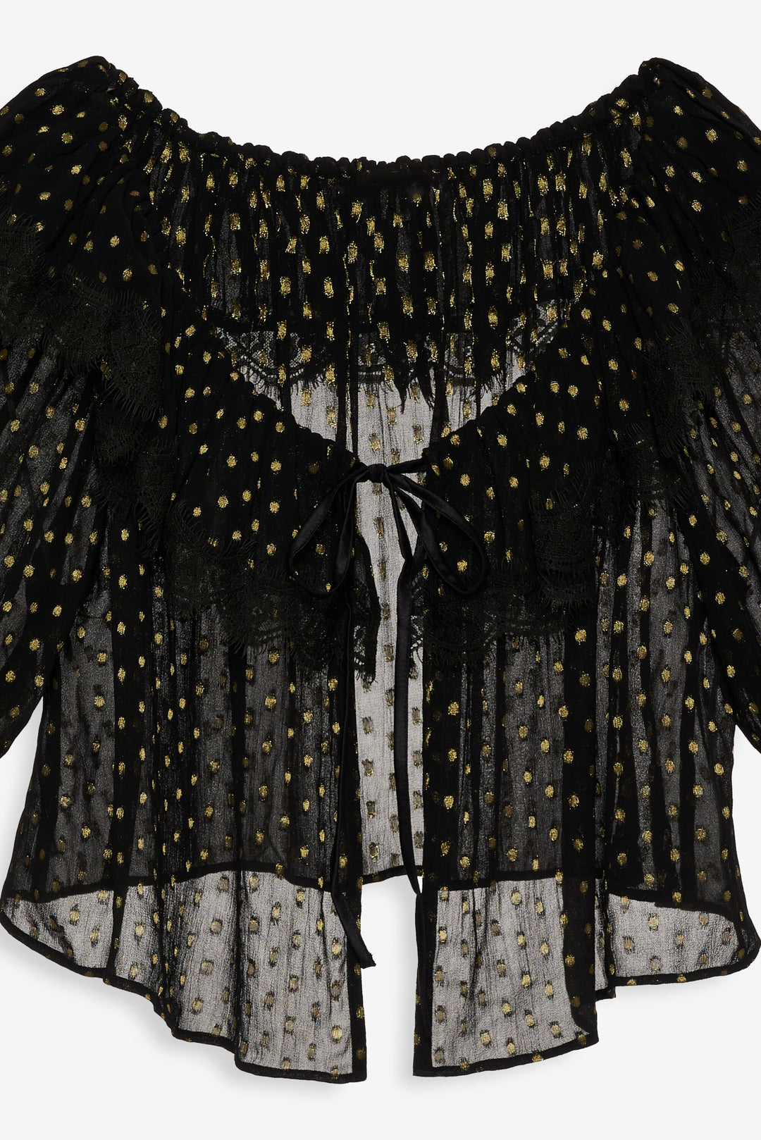 For Love and Lemons - Liz Lurex Dot Top - Black