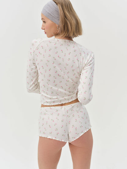 For Love and Lemons - Elliana Sleep Short - White