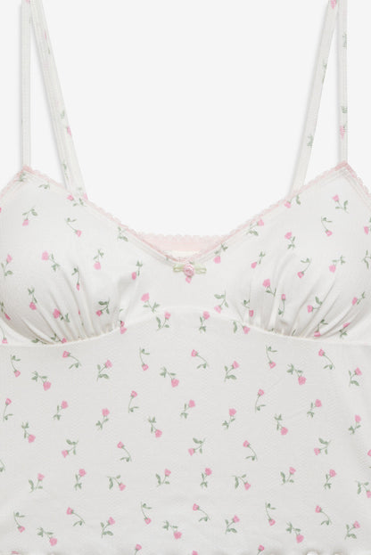 For Love and Lemons - Elliana Sleep Top - White