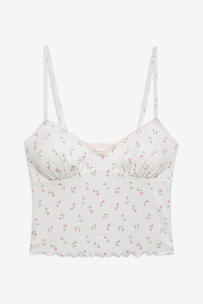 For Love and Lemons - Elliana Sleep Top - White