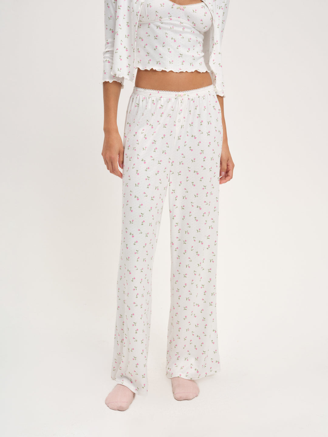 For Love and Lemons - Elliana Wide Leg Pant - White