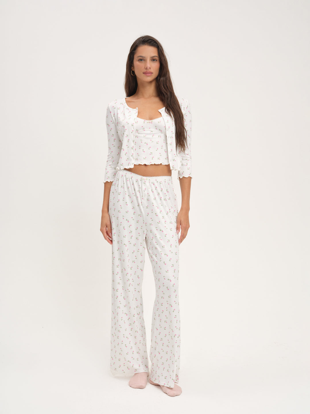 For Love and Lemons - Elliana Wide Leg Pant - White