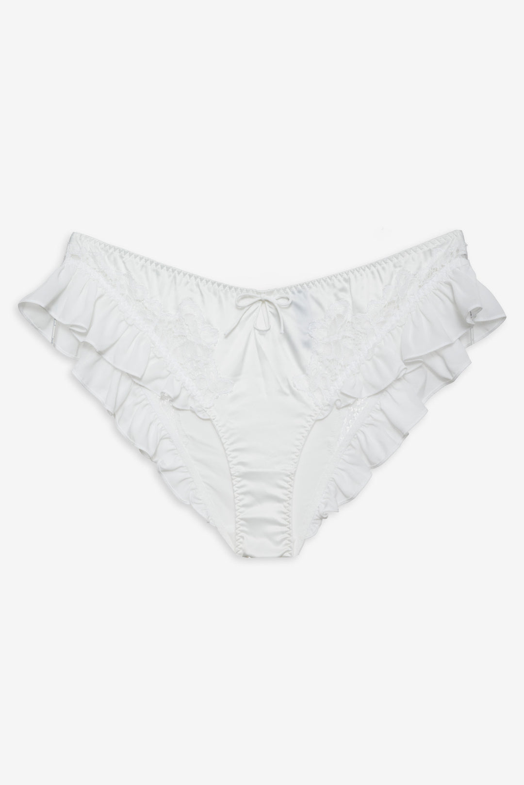 For Love and Lemons - Butterfly Lace Ruffle Cheeky Panty - White