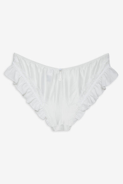 For Love and Lemons - Butterfly Lace Ruffle Cheeky Panty - White