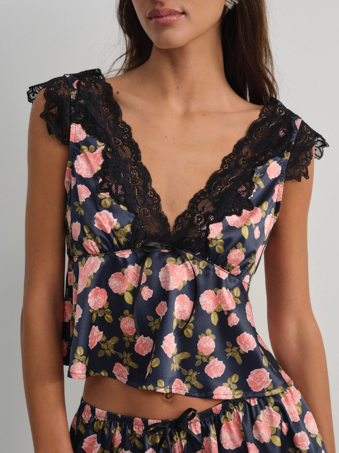 For Love and Lemons - Kayla Sleep Top - Navy