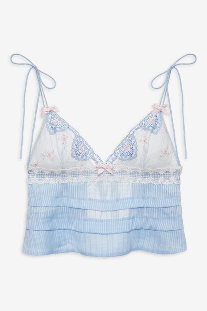 For Love and Lemons - Dainty Doily Sleep Top - Blue
