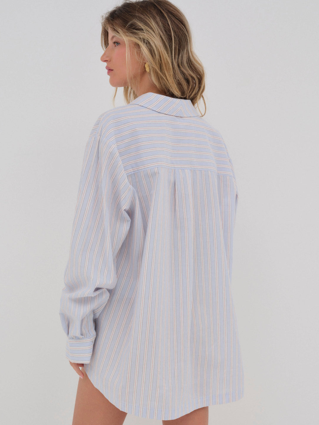 For Love and Lemons - Lakeside Stripe Button Down Top - Blue