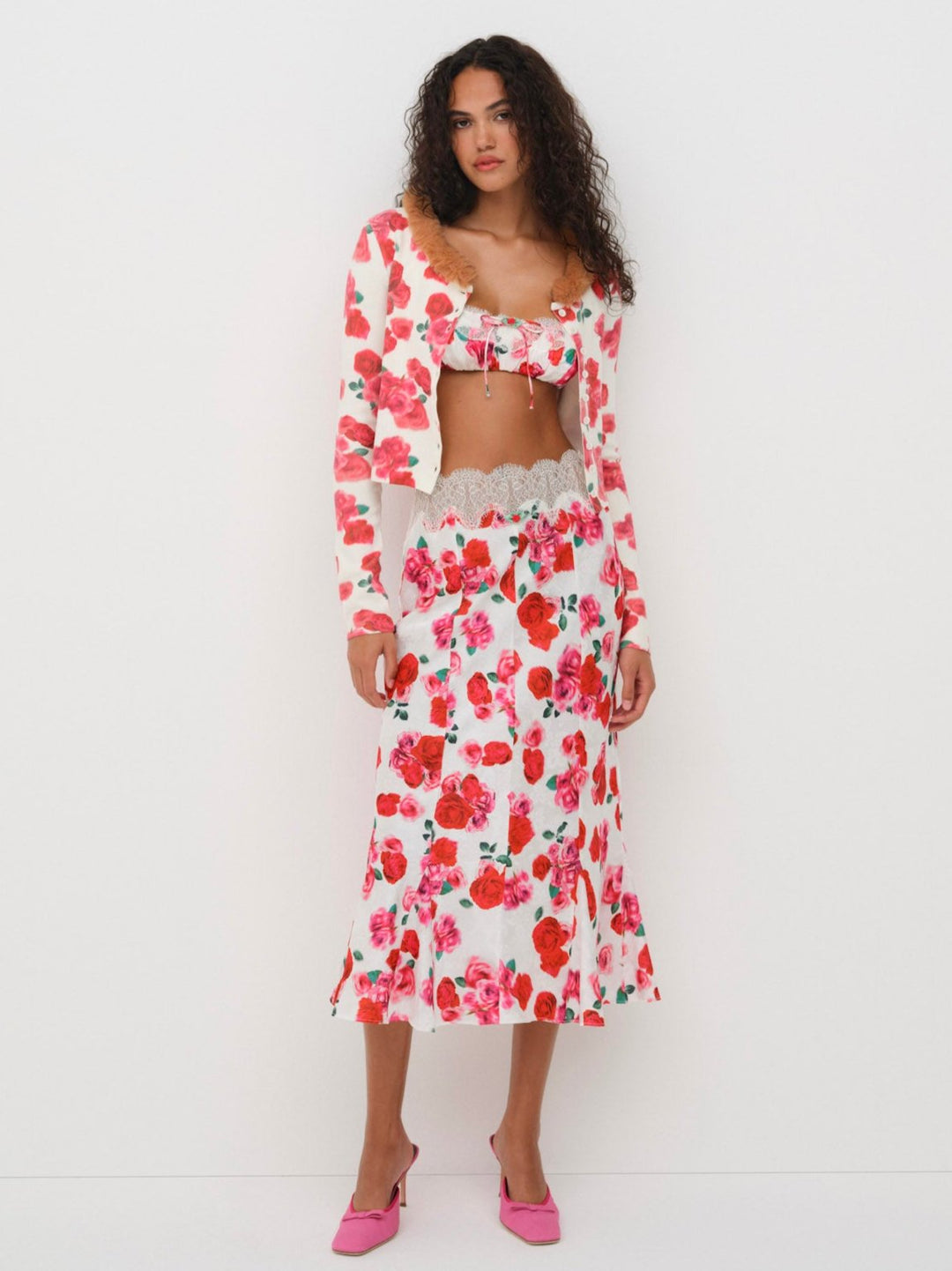 For Love and Lemons - Carol Cardigan - Red