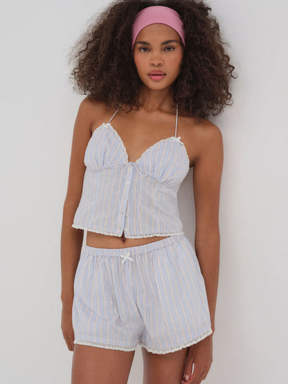 For Love and Lemons - Lakeside Stripe Top - Blue