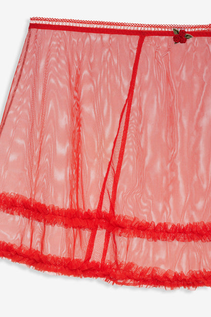 For Love and Lemons - Gene Slip Skirt - Red