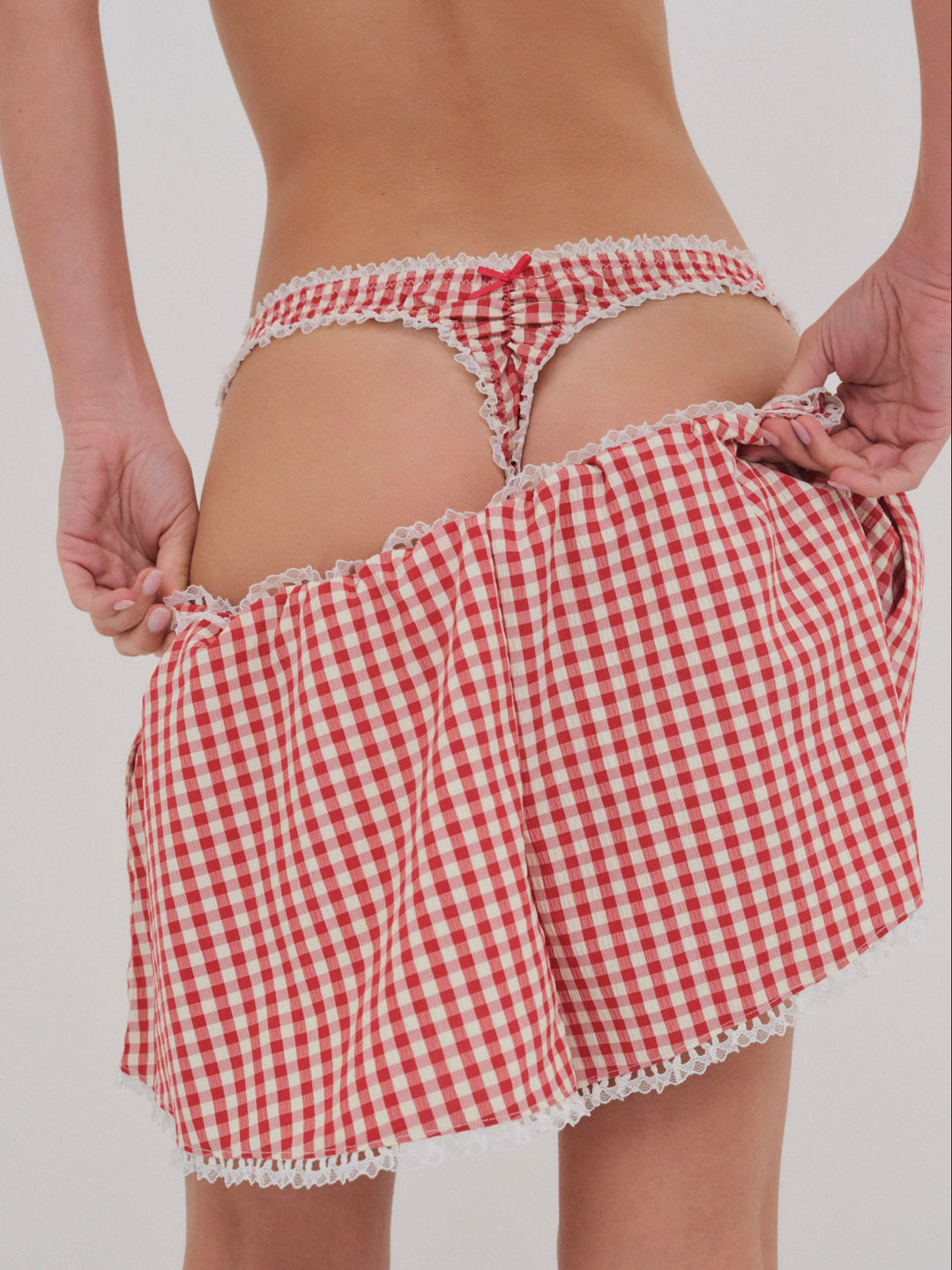 For Love and Lemons - Scotch Bonnet Gingham Short - Red
