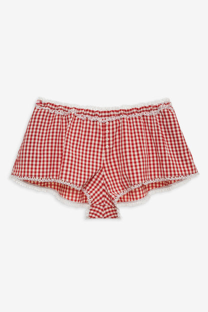 For Love and Lemons - Scotch Bonnet Gingham Short - Red
