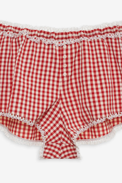 For Love and Lemons - Scotch Bonnet Gingham Short - Red
