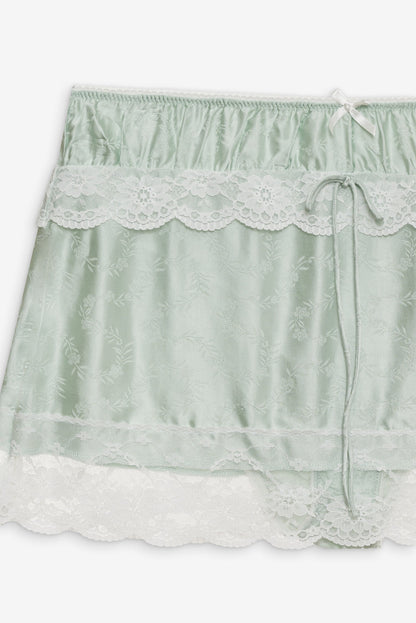 For Love and Lemons - Mint Twist Jacquard Mini Skirt - Mint