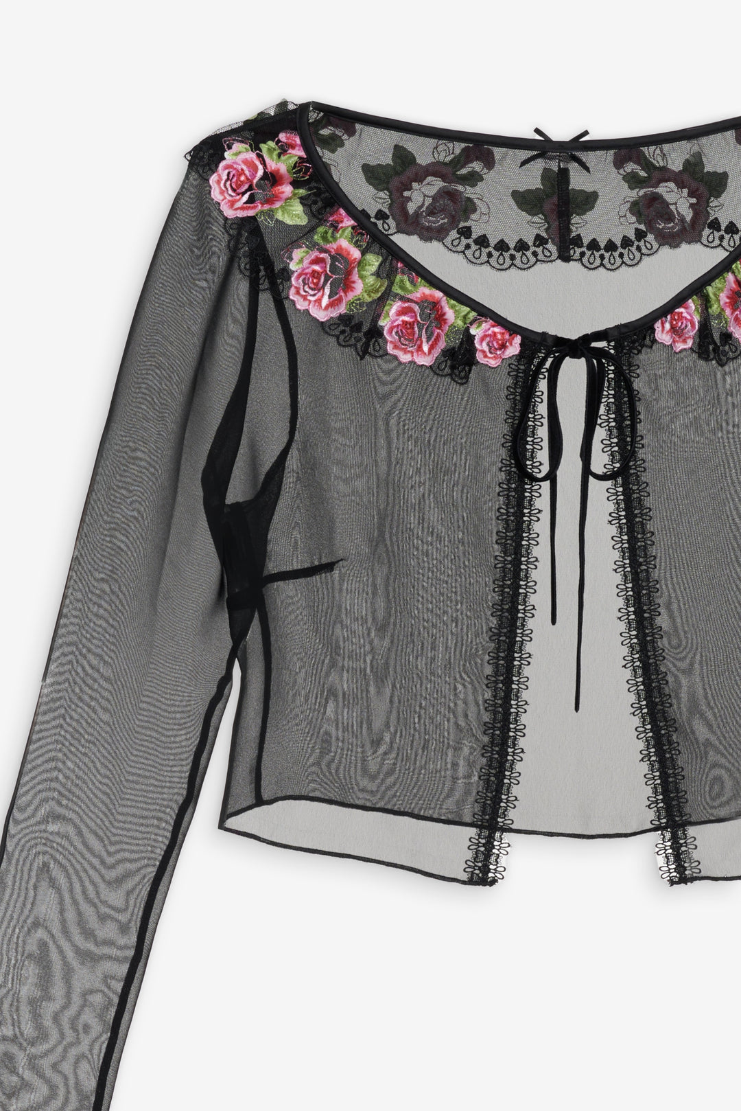 For Love and Lemons - Love Garden Sheer Shrug - Black