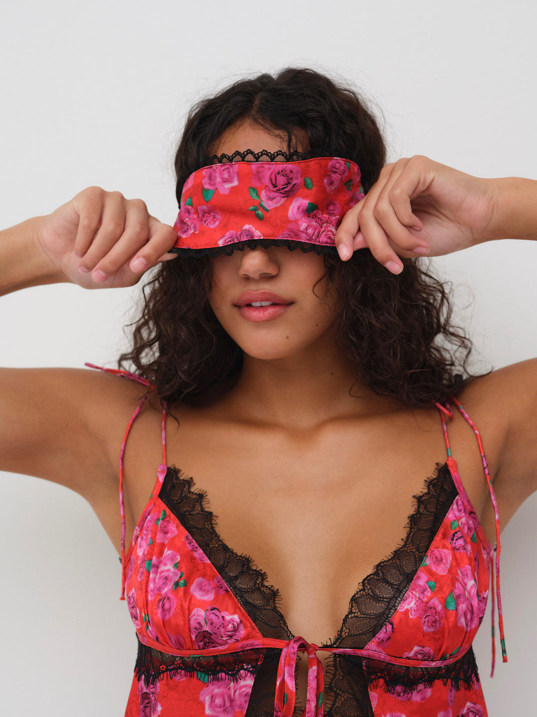 For Love and Lemons - Bellamy Sleep Top & Sleep Mask - Red