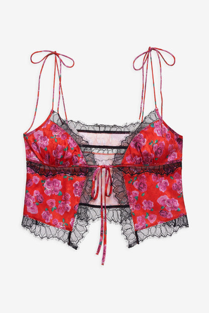 For Love and Lemons - Bellamy Sleep Top & Sleep Mask - Red
