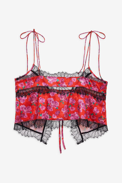 For Love and Lemons - Bellamy Sleep Top & Sleep Mask - Red
