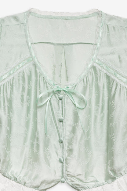 For Love and Lemons - Mint Twist Jacquard Top - Mint