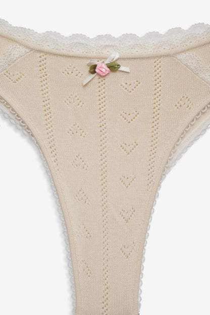For Love and Lemons - Angelina Knit Panty - Cream