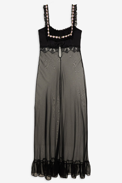 For Love and Lemons - Gertrude Maxi Slip Dress - Black