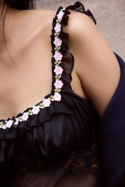 For Love and Lemons - Gertrude Maxi Slip Dress - Black