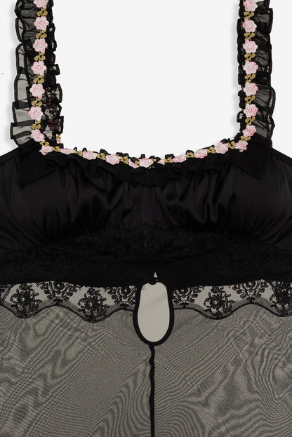 For Love and Lemons - Gertrude Maxi Slip Dress - Black