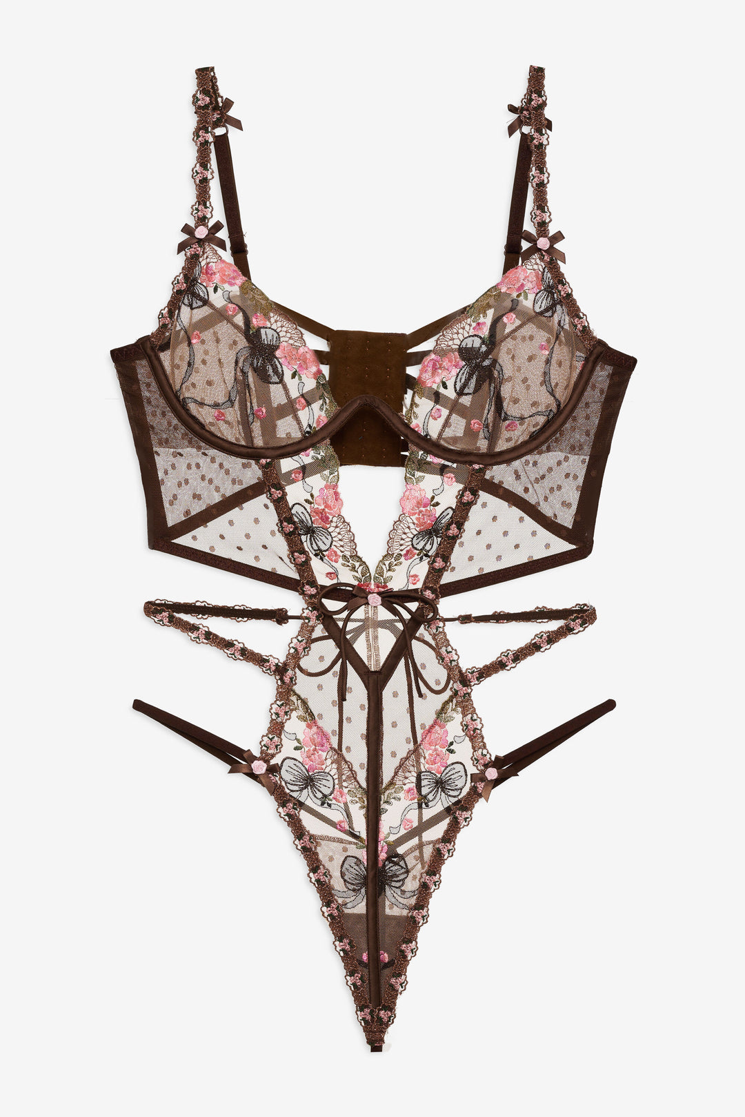 For Love and Lemons - Runaway Bows Bodysuit - Brown