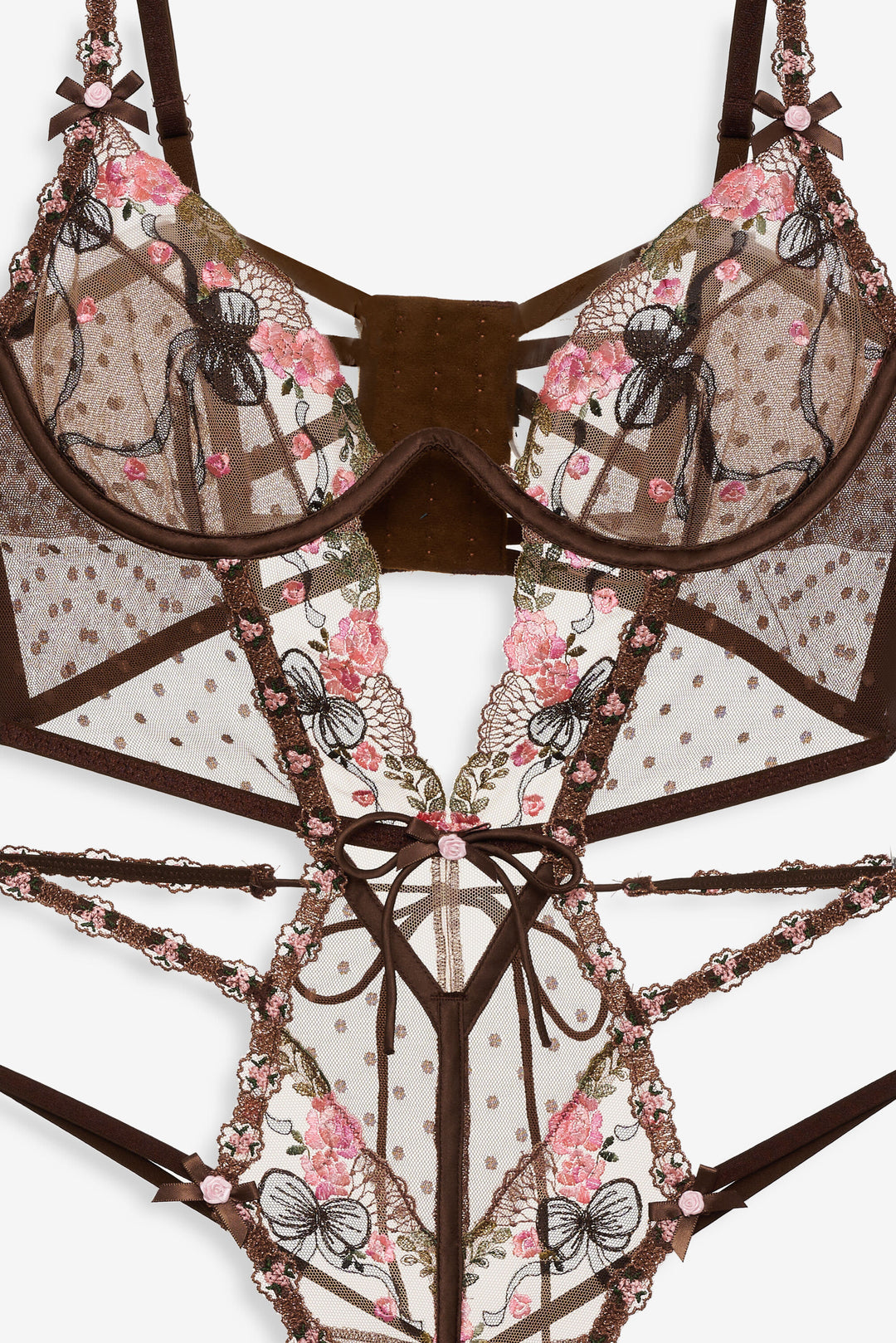 For Love and Lemons - Runaway Bows Bodysuit - Brown