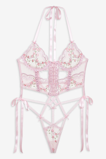 For Love and Lemons - Ily Embroidered Teddy - Pink