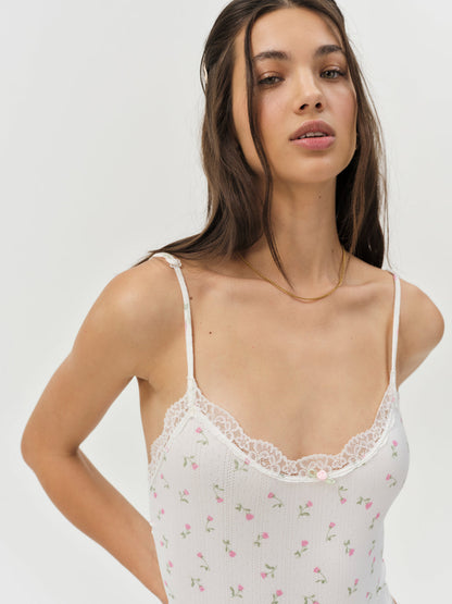 For Love and Lemons - Elliana Bodysuit - White