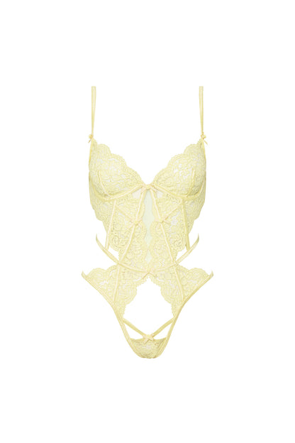 For Love and Lemons - Creamsicle Lace Bodysuit - Yellow