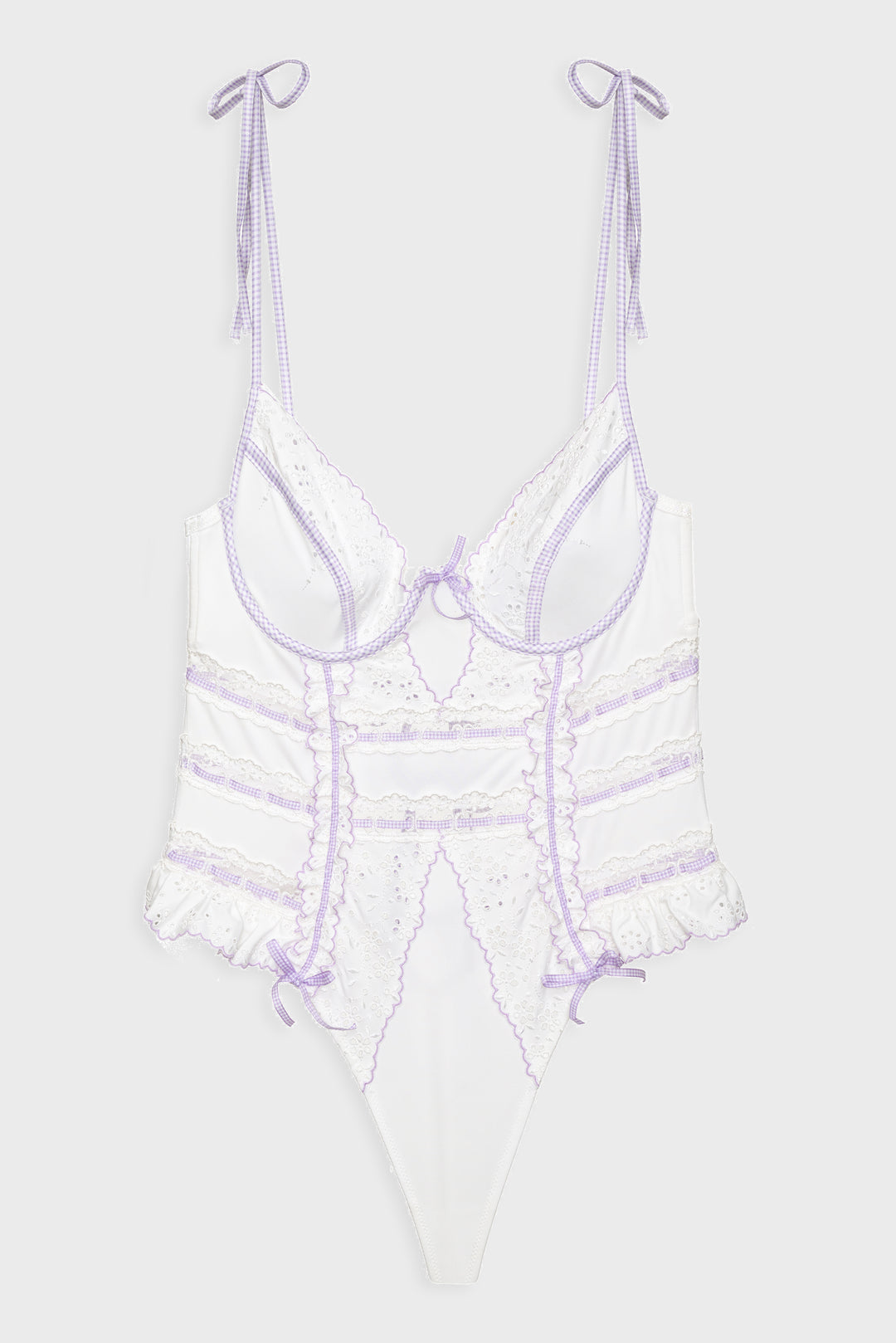 For Love and Lemons - Daisy Eyelet Bodysuit - Lavender