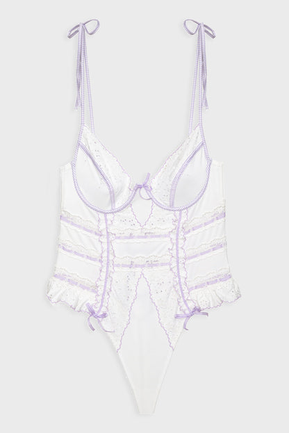 For Love and Lemons - Daisy Eyelet Bodysuit - Lavender