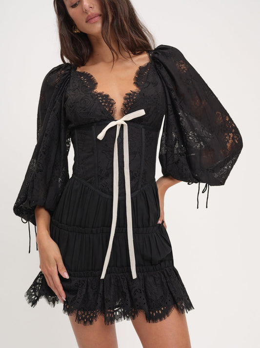 For Love and Lemons - Ellis Mini Dress - Black