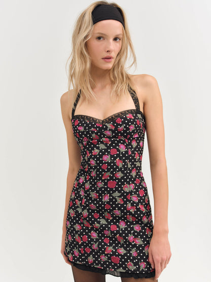 For Love and Lemons - Betty Bud Mini Dress - Black