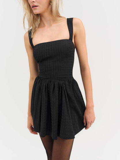 For Love and Lemons - Ginny Gingham Mini Dress - Black