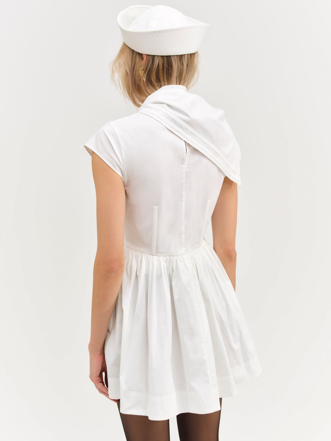 For Love and Lemons - Helena Poplin Scarf Mini Dress - White