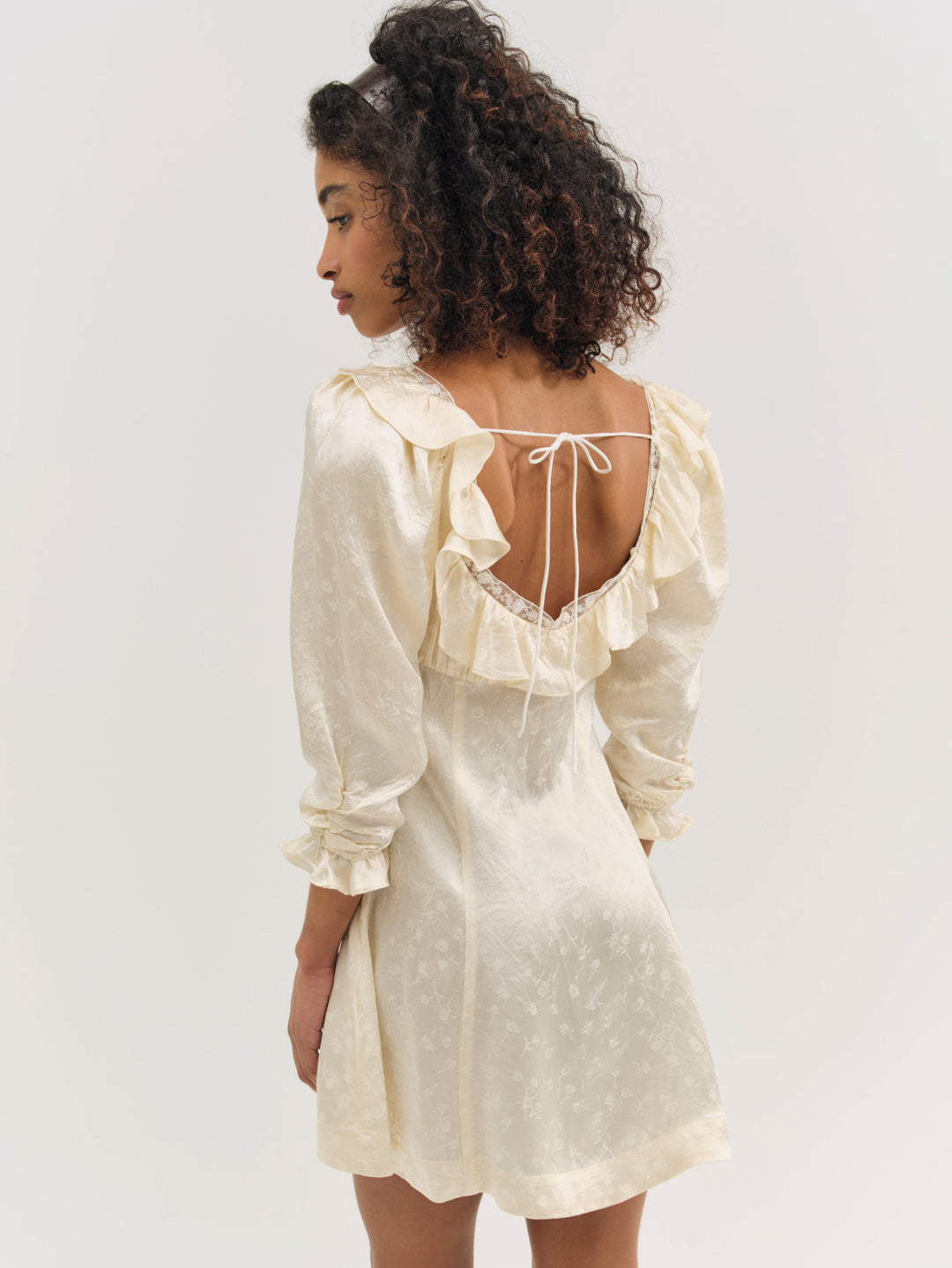 For Love and Lemons - Carla Jacquard Mini Dress - Cream