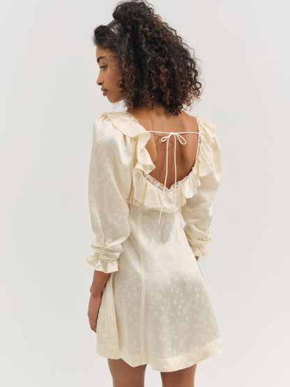 For Love and Lemons - Carla Jacquard Mini Dress - Cream