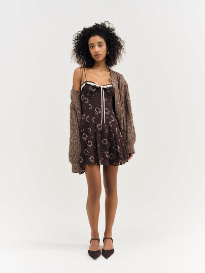 For Love and Lemons - Kate Mini Dress - Brown
