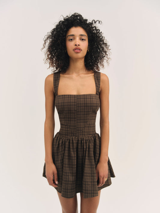For Love and Lemons - Ginny Mini Dress - Brown
