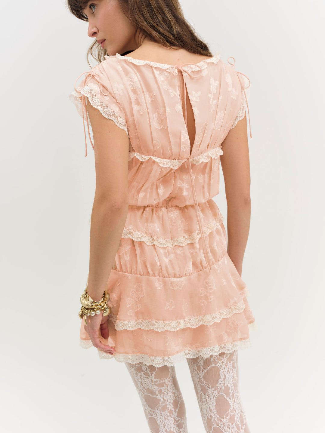 For Love and Lemons - Ciara Mini Dress - Bisque