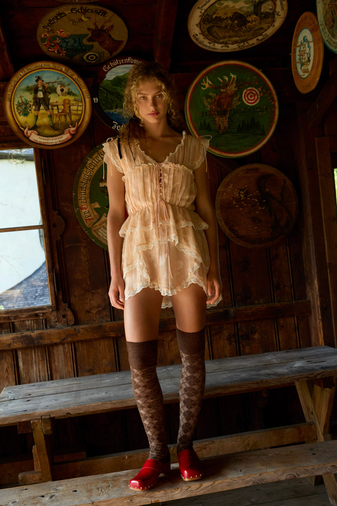 For Love and Lemons - Ciara Mini Dress - Bisque