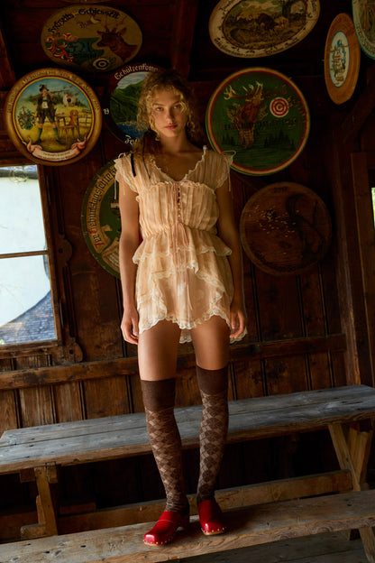 For Love and Lemons - Ciara Mini Dress - Bisque